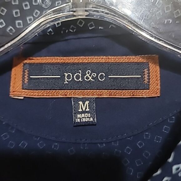 PD&C Men's Blue LongSleeve Button Down Shirt Sz Medium - Picture 7 of 8